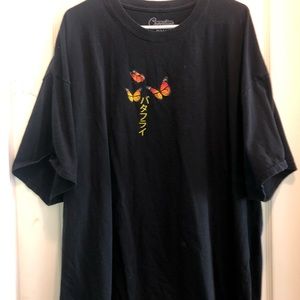 black and orange butterfly shirt